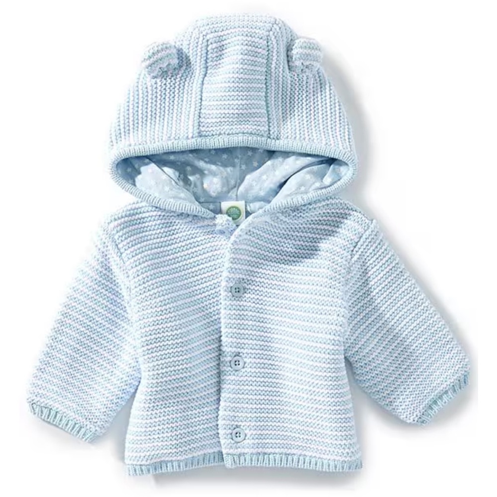 Little Me Blue & White Striped Baby Sweater - Size 3M
